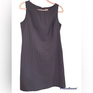 Vintage Gap Factory Woman's Sz 10 NavyBlue Sleeveless Pin Striped Career Dress